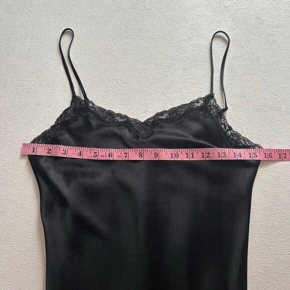 Victoria’s Secret Black Satin Lace Slip Dress XS — Y2K Lingerie Nightie Mini Dre - Picture 4 of 4